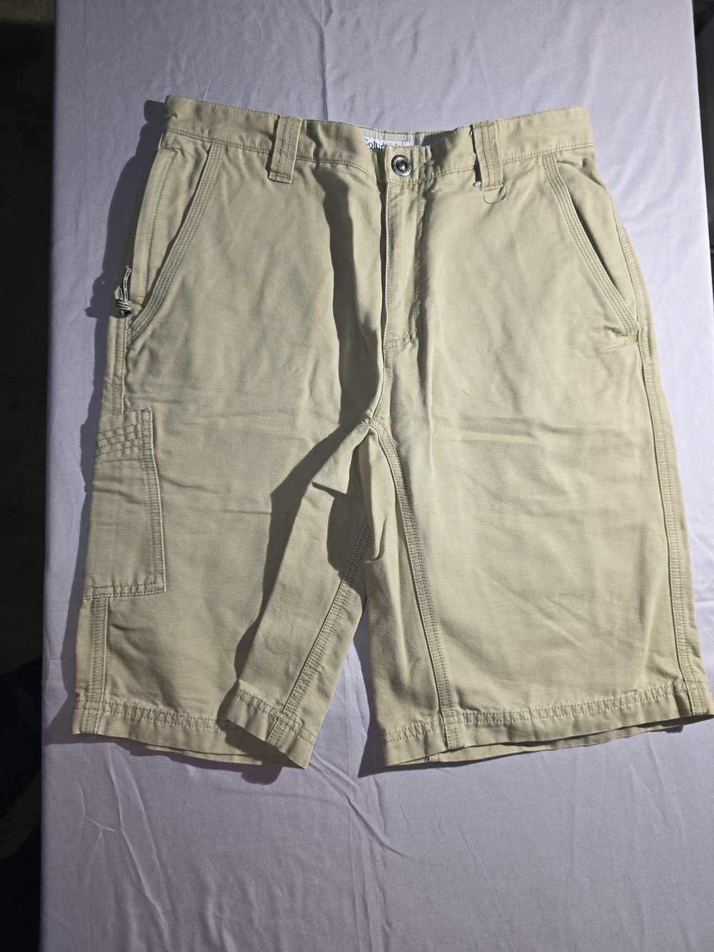 Men's Athletic Cargo Shorts - Beige 10" Inseam